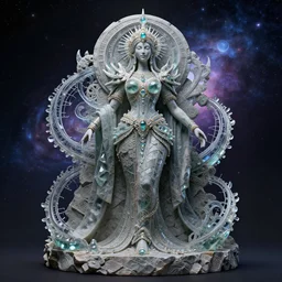 futuristic intricate detailed sculpture of cosmic space empress grambiah, stone and glass, gorgeous