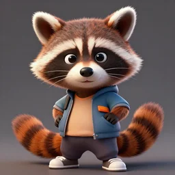 highly detailed illustration cartoon of a hip hop raccoon, artstation 4k