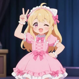 joe biden wearing a cute pink frilly dress holding up a peace sign, kawaii, cute pose, anime pose, feminine girly dress, adorable, key visual, masterwork, raytraced, flickr, high quality photograph