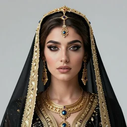 portrait of arabic princess, intricate, technology, sharp focus, octane render, realistic, detailed, beautiful, unreal engine, symmetrical!!, maybelline, sephora, loreal, artstation, art by artgerm, rossdraws, art by karol bak, makeup by pat mcgrath, cinematic, concept art, filmic, vsco