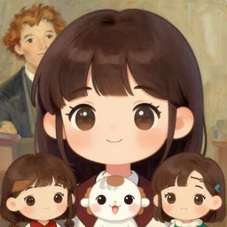 mad cute anime girl faces, chibi art, painting gaston bussiere, craig mullins, j. c. leyendecker