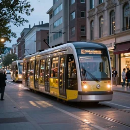 city tram in the evening : : by charlie bowater : : by claude monet, by hassan mossoudy, by hazem taha hussein, by h. r. giger