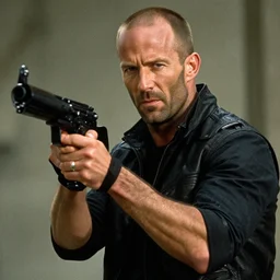 jason statham as rambo from rambo ii, action film still, details, sigma 8 5 mm