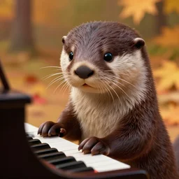 very beautiful portrait of a otter playing piano, smooth, perfect face, fantasy, character design by mark ryden and pixar and hayao miyazaki, sharp focus, concept art, harvest fall vibrancy, intricate detail, cinematic lighting, hyperrealistic, 3 5 mm, diorama macro photography, 8 k, 4 k