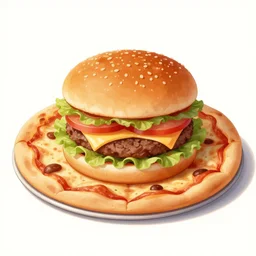 hamburger on a pizza