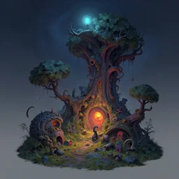 persistent nightmares a gallery of night light as day matte painting rendered in unreal engine artwork by ito jakuchu painting by roger dean trending on artstation matte painting 4 k detail fantasy full of colors wow