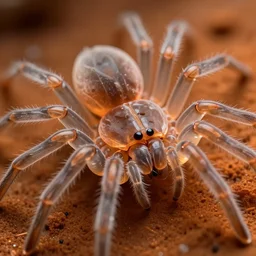 high quality close-up photo translucent gelatinous spiders! gorgeous highly detailed hannah yata elson peter cinematic orange lighting high quality low angle hd 8k sharp shallow depth of field