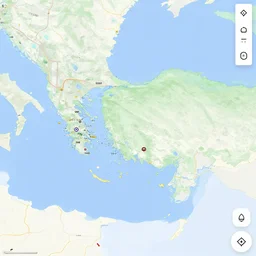 detailed topdown map from google maps, of an island