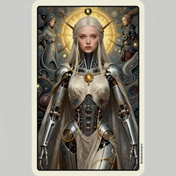 beautiful priestess girl tarot card portrait, biomechanical, intricate artwork masterpiece, majestic, elden ring cinematic lighting, volumetric 8 k, by apollonia saintclair, josan gonzalez, zdizslaw beksinski, edmund leighton, kilian eng, trending on cgsociety, 8 k