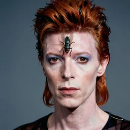 david bowie with the eyes of a blowfly, human and fly body hybrid, 4 k