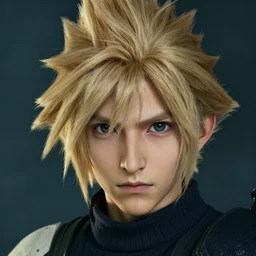 a face portrait of cloud from final fantasy 7, serious, realistic, clean shaven face, style by donato giancola, wayne reynolds, jeff easley dramatic light, high detail, cinematic lighting, artstation, dungeons and dragons
