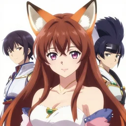 An anime portrait of a beautiful woman with fox ears, by Shinichirou Otsuka and Shingo Adachi, trending on artstation, pixiv, Re:Zero, Sword Art Online