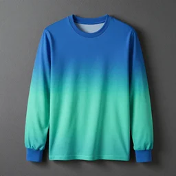 blue green ombre long sleeve t shirt