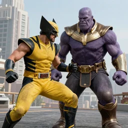 wolverine fighting Thanos