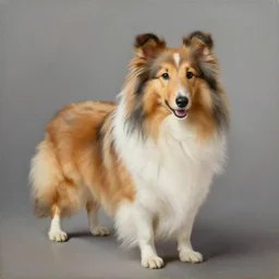 a painting of a shetland sheepdog by Patrice murciano