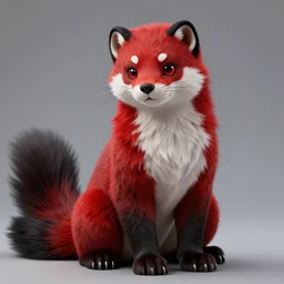 furry commission < handsome fursona > male ] furry - fandom = red & black _ fur furred * anthropomorphic - fursona > stoat ÷ photorealistic