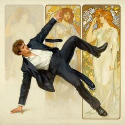 slipping jimmy mcgill, action lines, painting by'phil hale '!!! gaston bussiere, craig mullins, greg rutkowski, alphonse mucha,