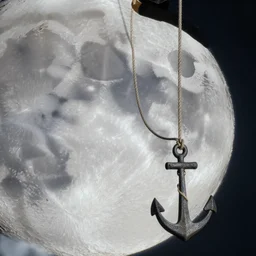 Anchor attached to the Moon by a very long rope