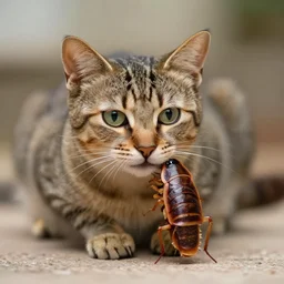 a feline cockroach - cat - hybrid, animal photography