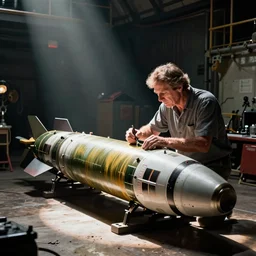 Jamie Hyneman tinkering with an ICBM in a missile silo