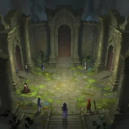 empty ancient temple RPG dungeon, Warcraft dungeon, official fanart behance hd artstation, by Jesper Ejsing, by RHADS and Makoto Shinkai and Lois van baarle and ilva kuvshinov and rossdraws