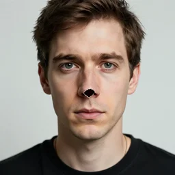 portrait of character with a hole where his nose is supposed to be, by Greg rutkowski