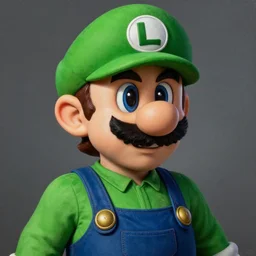 portrait of real life super luigi, green cap, gritty, dark, beautiful, very detailed, hyperrealistic, medium shot, very detailed painting by Glenn Fabry, by Joao Ruas