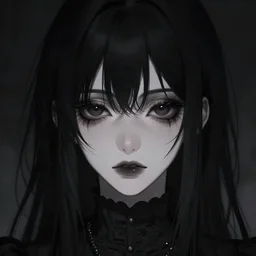 a portrait of a character, black hair, dark eyes, dark, gothic, by Ayami Kojima, trending on pixv