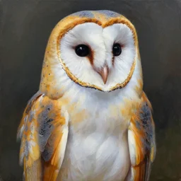 barn owl rogue. this heavily stylized oil painting by the award - winning comic artist has interesting color contrasts, plenty of details and impeccable lighting.