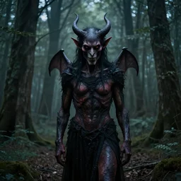 portrait of a demon in a haunted forest by peter mohrbacher. photographic, photography. trending on artstation
