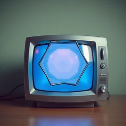 retro electronic monitor displaying the amplituhedron. vintage colors. trending on artstation