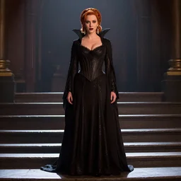 full body photograph of christina hendricks as a vampire queen, extremely detailed. dslr. 3 5 mm.