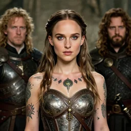 young natalie portman, legendary warrior, warframe, lord of the rings, tattoos, decorative ornaments, battle armor, carl spitzweg, ismail inceoglu, vdragan bibin, hans thoma, greg rutkowski, alexandros pyromallis, cute, perfect face, detailed, sharply focused, centered, rule of thirds, photorealistic shading