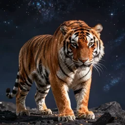 Cosmic Tiger, hyper realistic, digital art