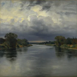 a beautiful river landscape, omnious, james ensor