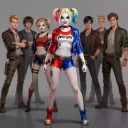 anya taylor joy as harley quinn, extremely detailed, sharp focus, wide view, full body shot, smooth, digital illustration, by james jean, by rossdraws, frank franzzeta, mcbess, sakimichan, brosmin, danton fadeev, steve simpson