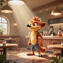 cafeteria inspired by crash bandicoot