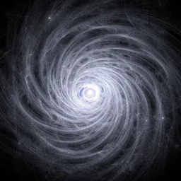 4 d expanding universe flattened in radial direction, viewed from inside, fractal wave interference