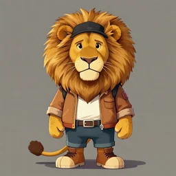 anthropomorphic lion dressed up as a hipster trending on artstation