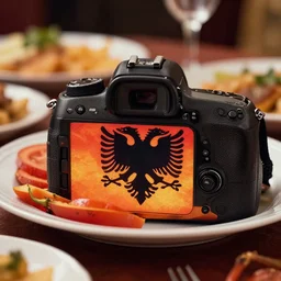 close - up focused dslr photograph of an albanian dinner, 8 k, high detail, volumetric lighting, hyperrealism, aesthetically pleasing, studio lighting, trending