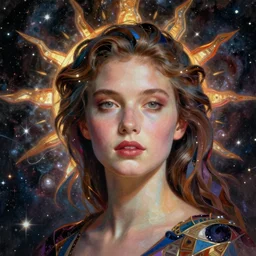 beautiful portrait girl style nebular galaxy sun dynasty robert sonia delaunay giger