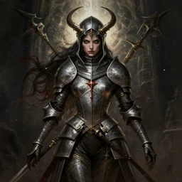 symmetry!! darkest dungeon portrait of a female crusader, unholy, intricate, highly detailed, dynamic lighting, digital art, digital painting, artstation, juan gimenez, sharp focus, illustration, art by artgerm and greg rutkowski and moebius, 8 k