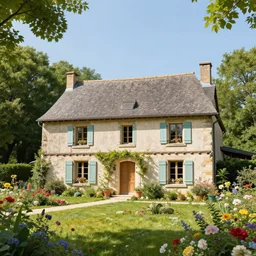 traditional provencal house by frank lloyd right in aix - en - provence in the forest, lots of flowers