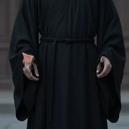 a man with long arms wearing black robes