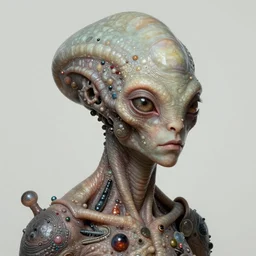 portrait of a teenage alien creature, ultra realistic, intricate details, the fifth element artifacts, highly detailed by peter mohrbacher, allen williams, hajime sorayama, wayne barlowe, boris vallejo, aaron horkey, gaston bussiere, craig mullins