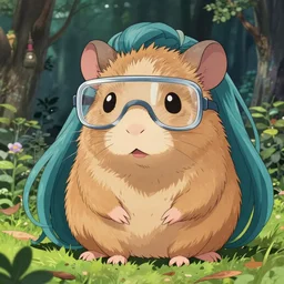 cute weird labrat, ariana grande as a rat wearing safety glasses, fantasy, surreal, anime, by james jean, ghibli, disney, pixar, dreamworks, intricate, details, octane rendered, unreal engine