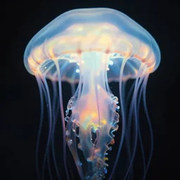 closeup of a luminous jelly fish armor. soft. fragile. by ray caesar. by anna claren. surreal photography
