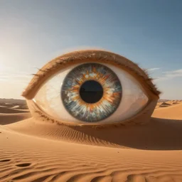 landscape photo of a desert shaped like a pupil and iris