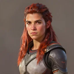 oil portrait of aloy from horizon zero dawn with long hair, intense colors, by alphonse mucha, wlop, van gogh, loish, nixeau, monet, thomas cole, thomas moran
