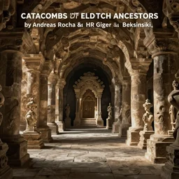 Catacombs of the Eldritch Ancestors, by Andreas Rocha and HR Giger and Beksinski